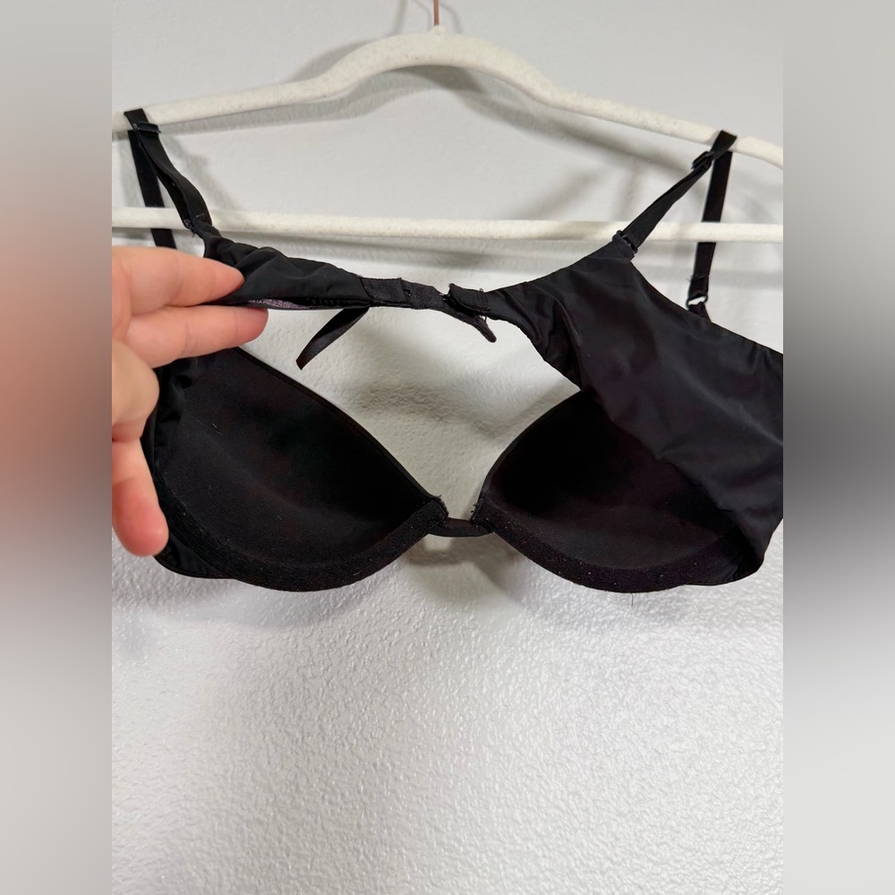 Victoria's Secret Bra Classic Black Bra Push Up Nylon Clasp Back Women 34C - Picture 4 of 5